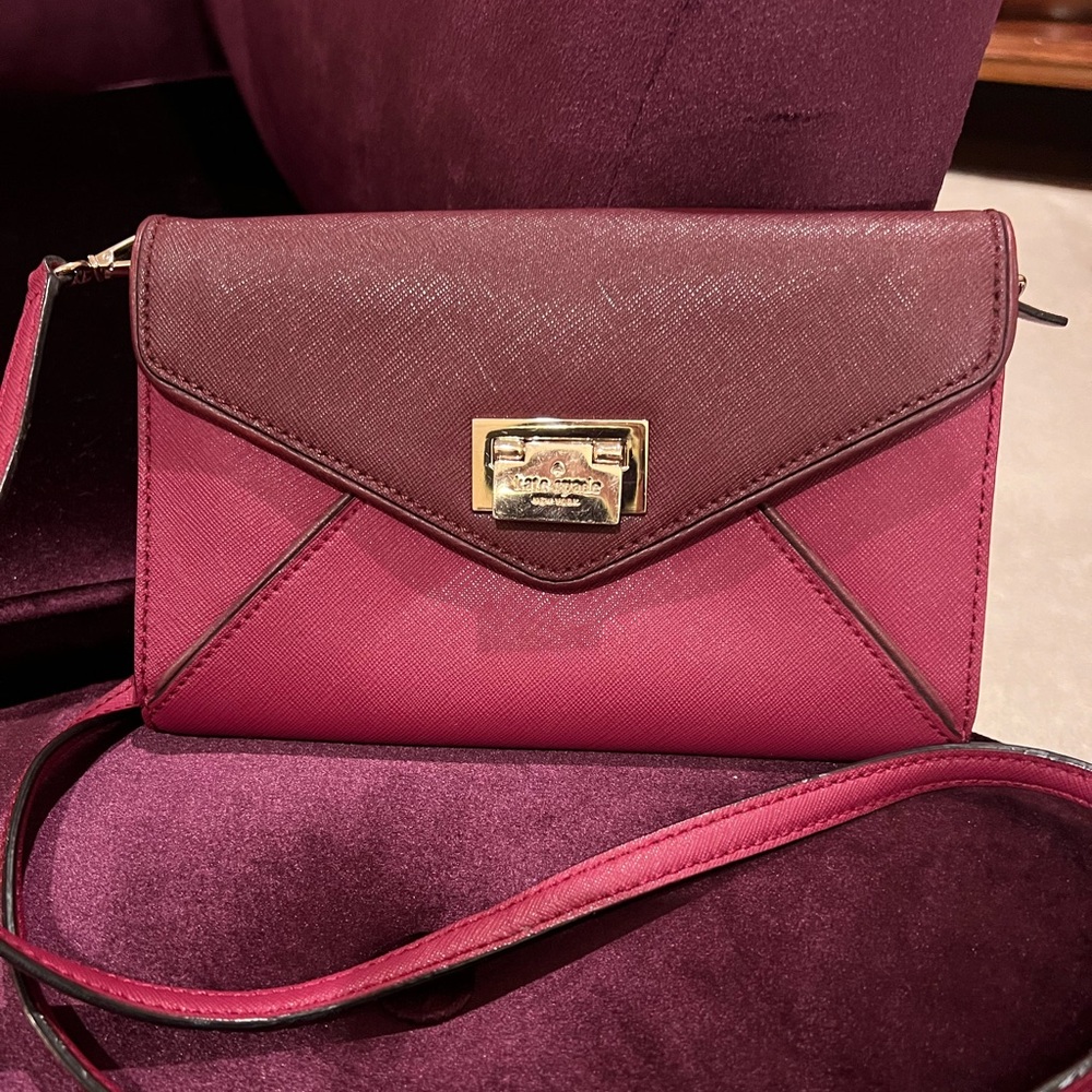 Kate Spade Burgundy/Plum Clutch Cossbody